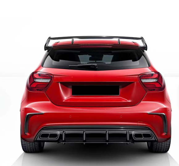 A45 AMG Style Auto PP Bumper Front Lip Rear Diffuser Side Skirt Vents Spoiler Body Kit for BENZ W176 2013-2018