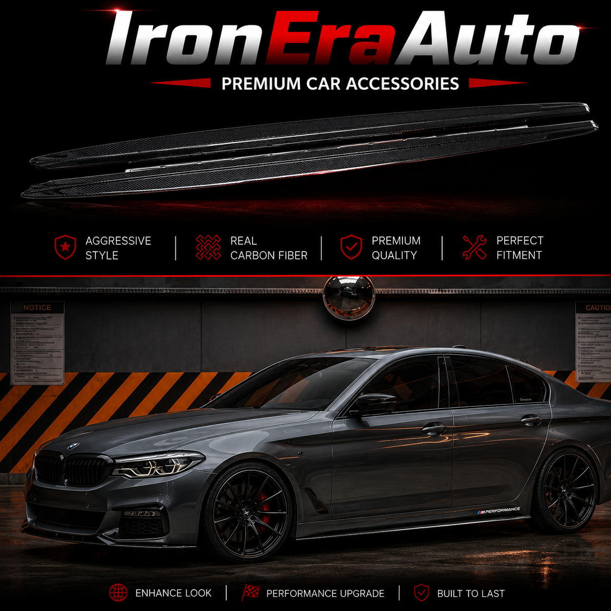 Hight Quality MP Style Carbon Fiber Side Skirt for BMW 5 Series G30 540i M540i F90 M5 2017+ Side Bumper Splitter Lip Body Kit