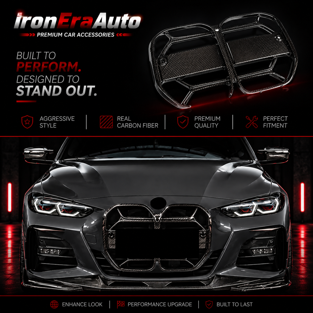 Carbon Fiber Front Bumper Grille for BMW 4 Series G22 G23 430i M440i 2020-2026 Dry Carbon Fiber Grill Body Kit