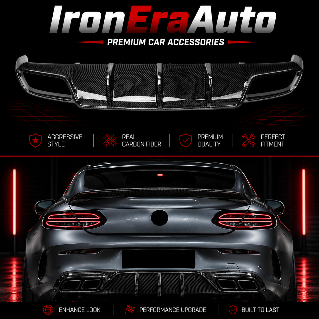 Carbon Fiber Rear Bumper Diffuser Splitter for Mercedes Benz W205 C Class C43 C63s Coupe 2015+ Hight Quality Body Kit