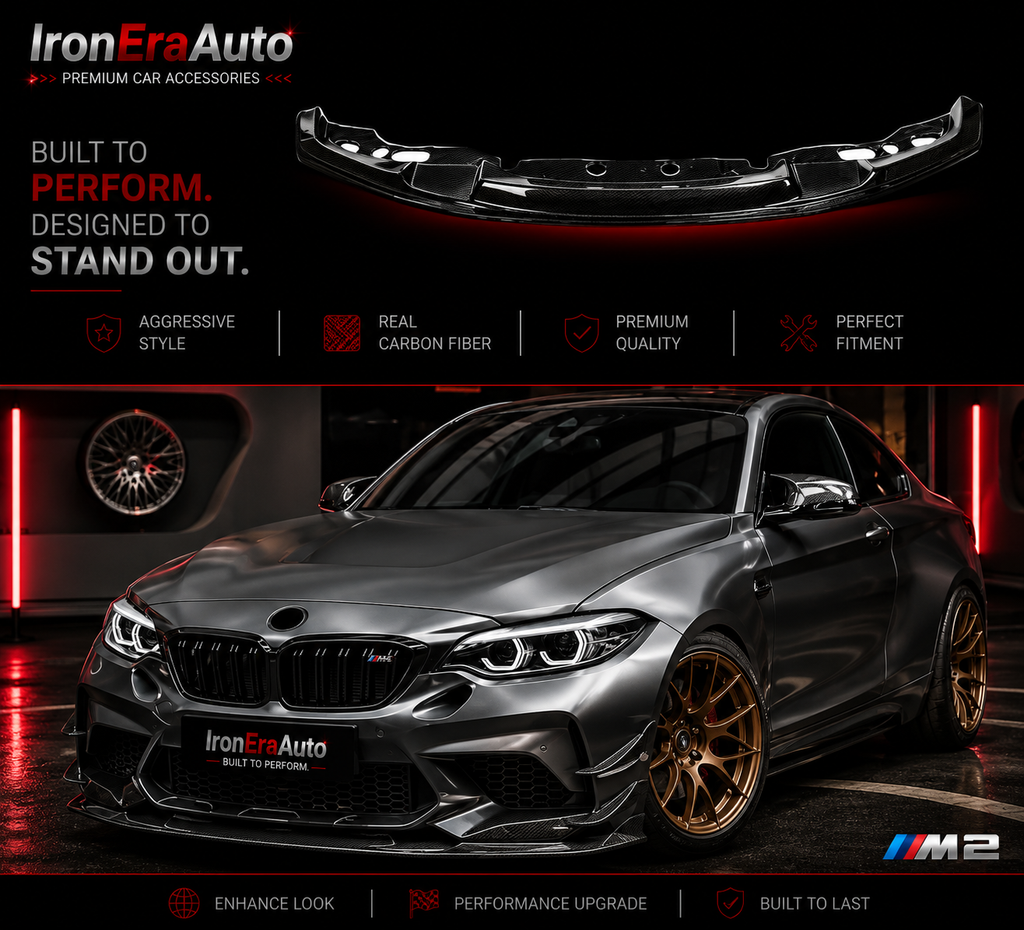 High Quality MTC Style Carbon Fiber Front Bumper Lip for BMW F87 M2C Competition 2019-2022 Front Lip Body Kit Front Splitter