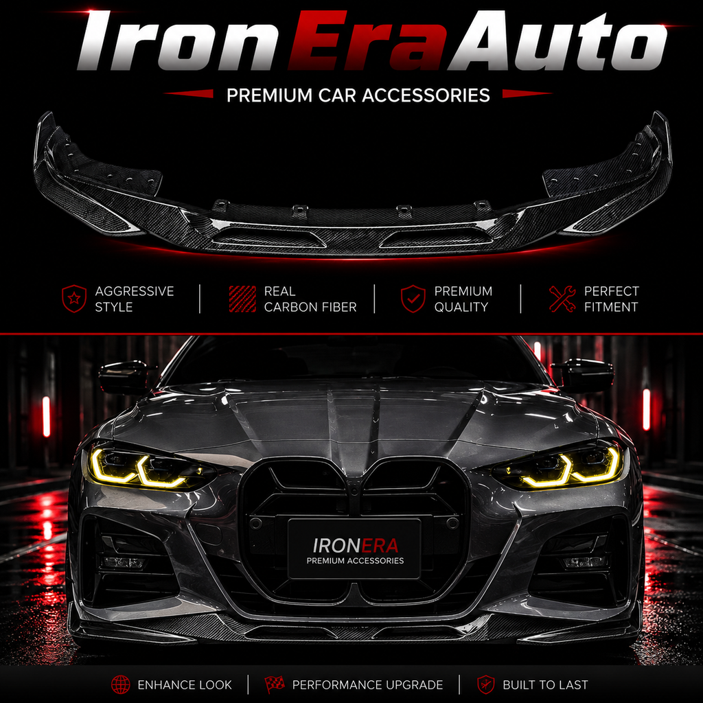 Hight Quality SQ Style Carbon Fiber Front Bumper Splitter Lip for BMW 4 Series G22 G23 Coupe 2020-IN Car Front Lip Body Kit