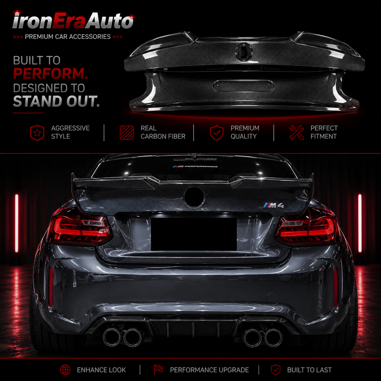 Carbon Fiber Rear Trunk Cover for BMW 2 Series F22 F87 M2 M2C 2016-2022 Upgrade Replacement Rear Trunk Lid