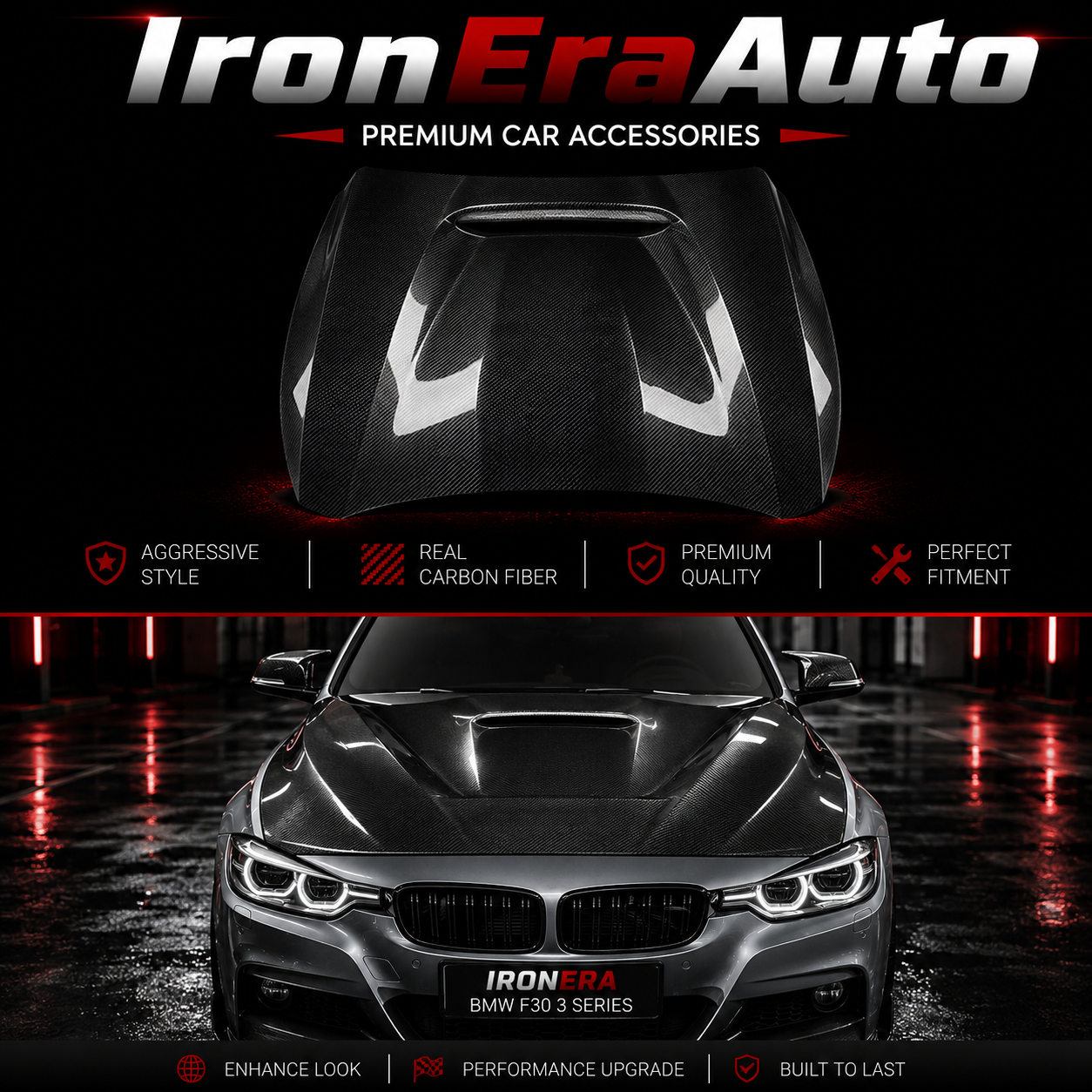 Carbon Fiber Engine Hood Cover for BMW 3 Series F30 F32 F33 F35 F36 2011-2018 Engine Bonnet Lid Body Kit