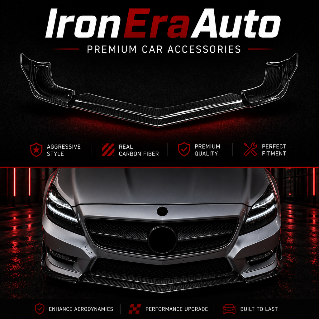 Carbon Fiber Front Bumper Lip for Merceder Benz W218 CLS Class AMG CLS63 2011-2018 3PCS Front Splitter Spoiler Body Ki