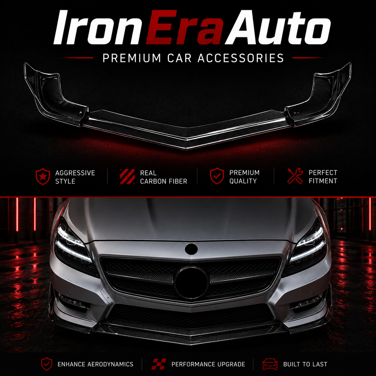Carbon Fiber Front Bumper Lip for Merceder Benz W218 CLS Class AMG CLS63 2011-2018 3PCS Front Splitter Spoiler Body Ki