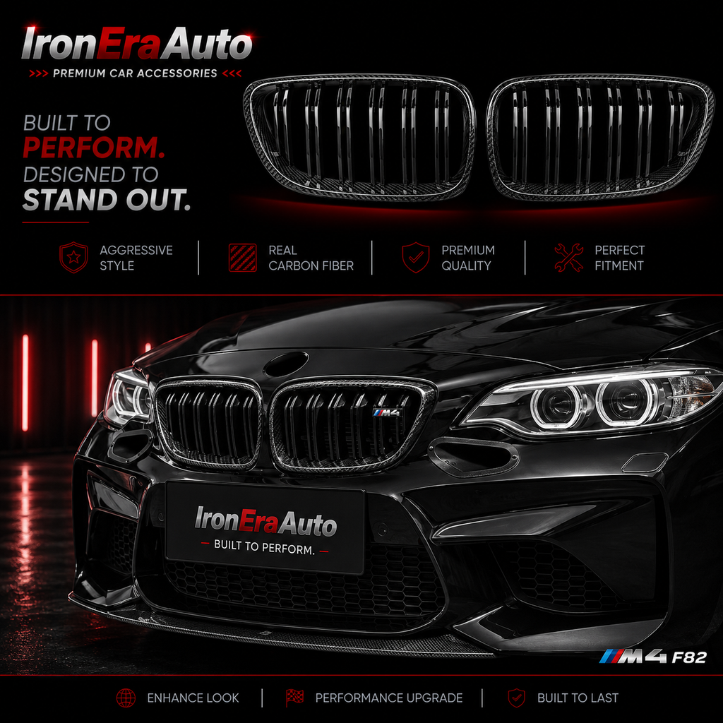 Carbon Fiber Front Bumper Double Slat Grille for BMW F87 M2 2016-2022 Carbon Fiber Front Grill Body Kit