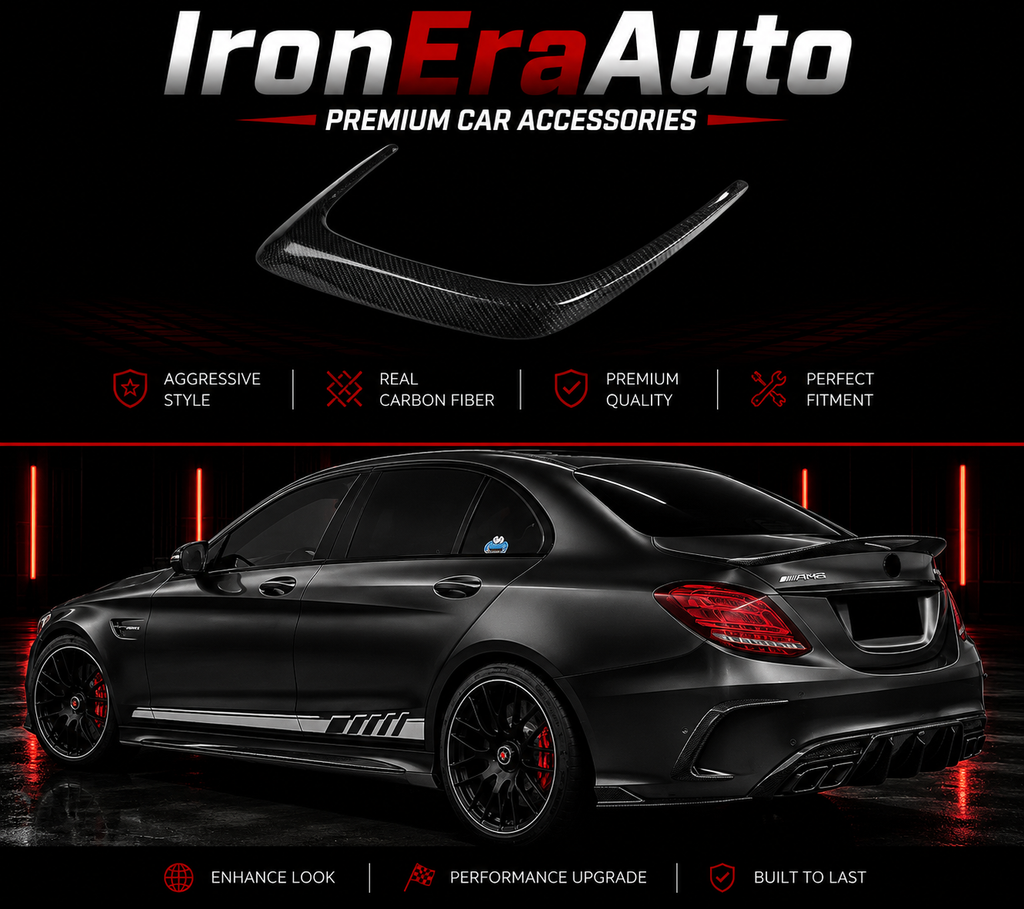 Carbon Fiber Rear Bumper Air Vent Trim for Mercedes Benz W205 C Class C63s Sedan 2015+ Rear Side Splitter Canards