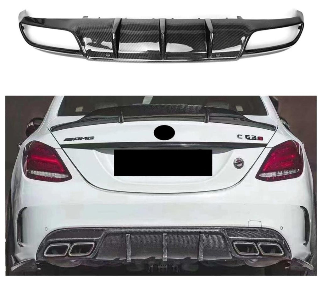 Carbon Fiber Rear Bumper Diffuser Splitter for Mercedes Benz W205 C Class C43 C63s Sedan 2015+ Hight Quality Body Kit