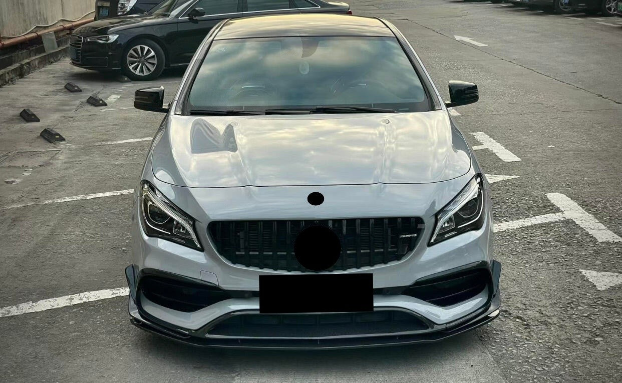 Style Carbon Fiber Front Bumper Lip for Mercedes Benz W117 CLA AMG CLA45 LCI 2017-2020 Carbon Fiber Front Lip