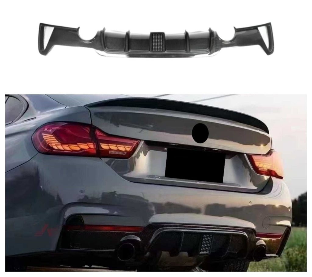 High Quality MP Style Carbon Fiber Rear Bumper Diffuser for BMW 4 Series F32 F33 Coupe 2012-2019 Carbon Fiber Diffuser With LED