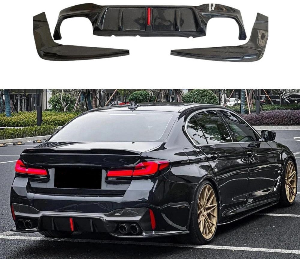 Carbon Fiber With Light Rear Bumper Diffuser for BMW 5 Series G30 M550i F90 M5 Rear Splitter Lip Hight Quality Body Kit